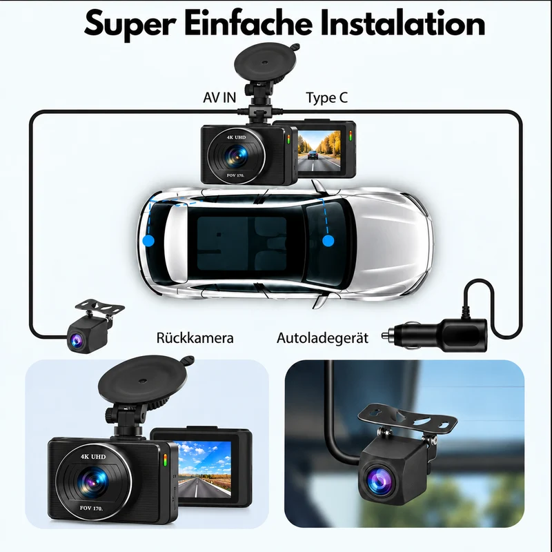 4K Dashcam 3,9 Bildschirm von Heimwert