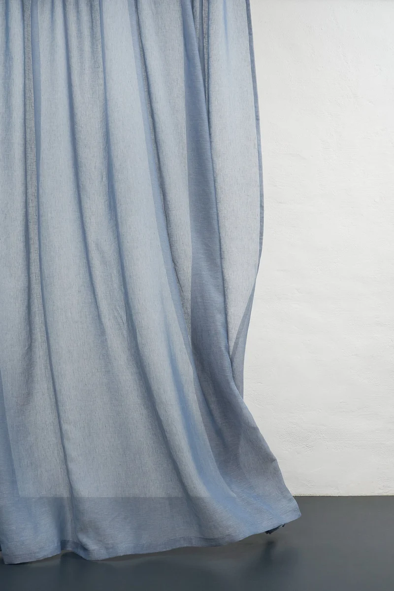 Linen Curtains in Jeans Blue Color