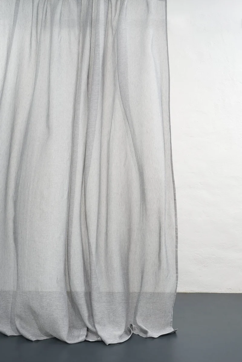 Linen Curtains in Ash Grey Color