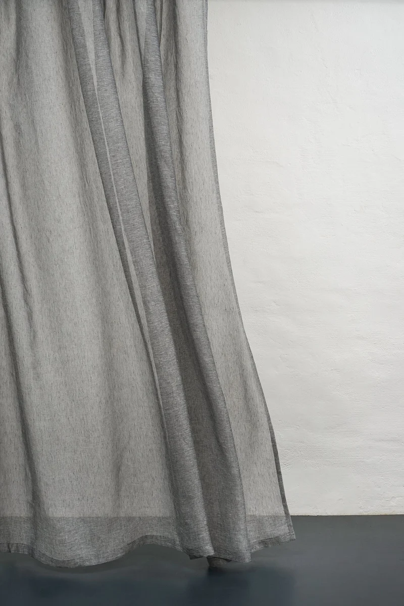 Linen Curtains in Metal Grey Color