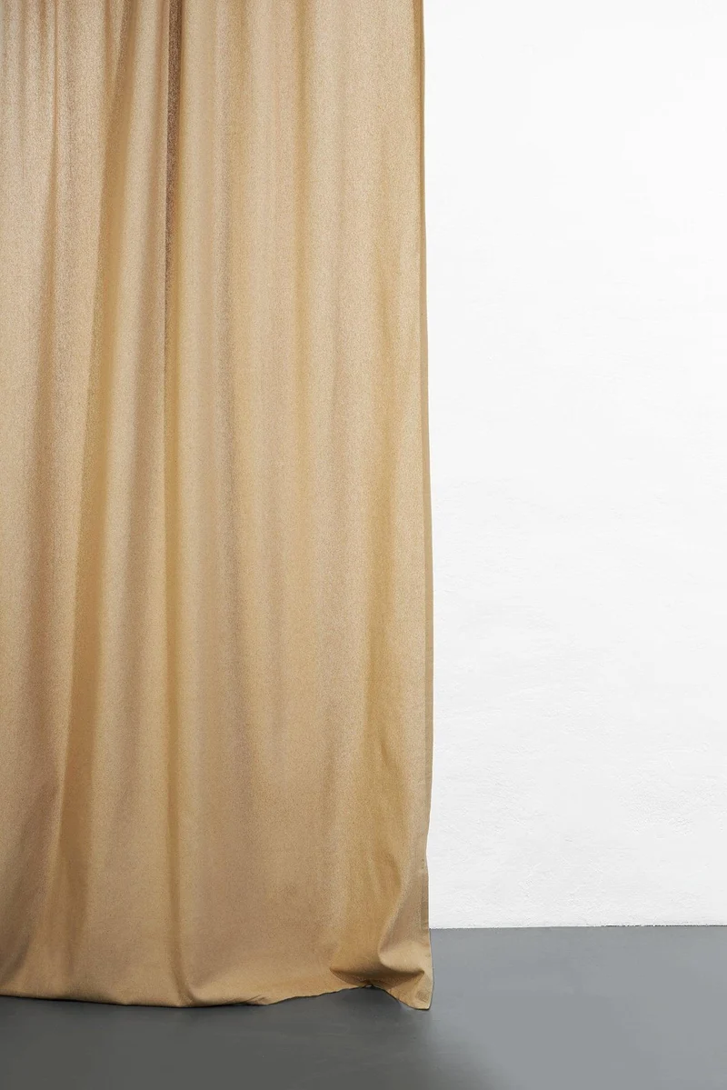 Hemp and Organic Cotton Curtains in Beige Color