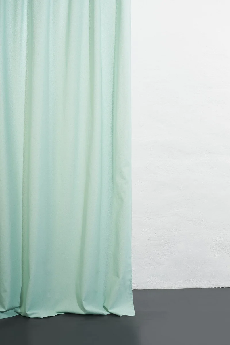 Hemp and Organic Cotton Curtains in Turquoise Color