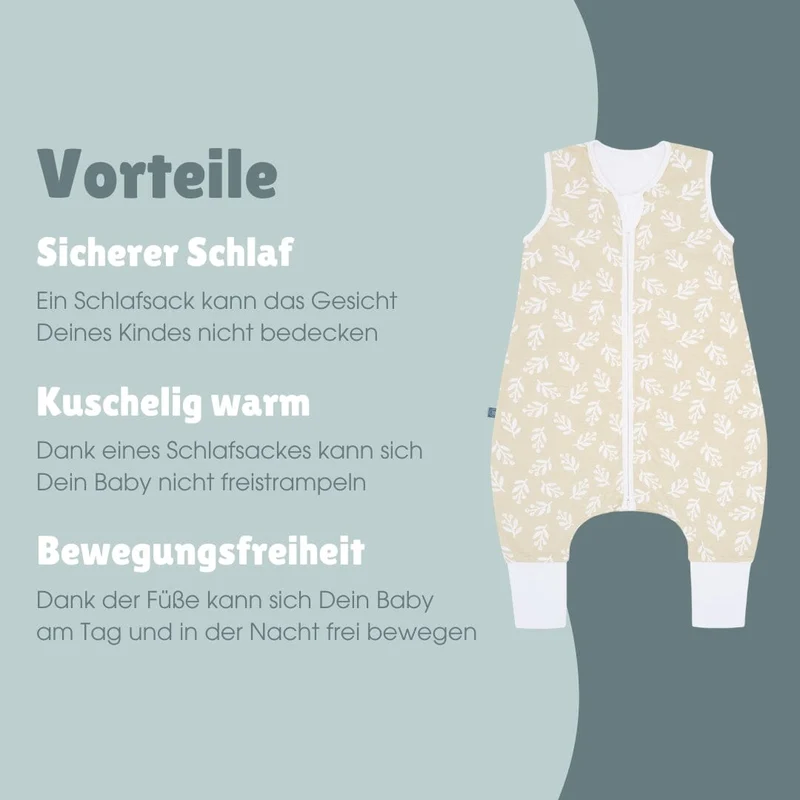 Schlafsack mit Füßen 1.0 TOG | Floral Sand