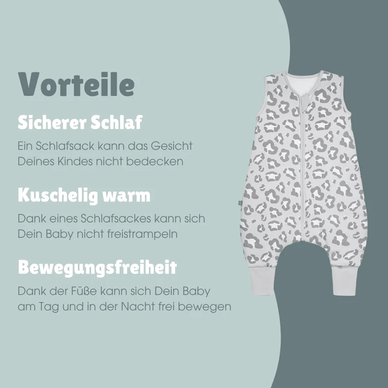 Schlafsack mit Füßen 2.5 TOG | Leo Grau