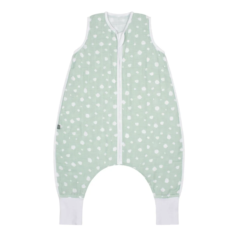 Musselin Schlafsack mit Füßen 0.5 TOG | Punkte Mint