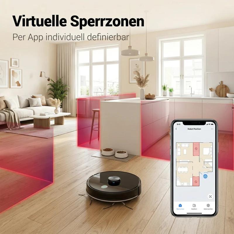 Saugroboter Heimwert K8 SmartClean – Automatische Reinigung mit Wischfunktion und App-Steuerung