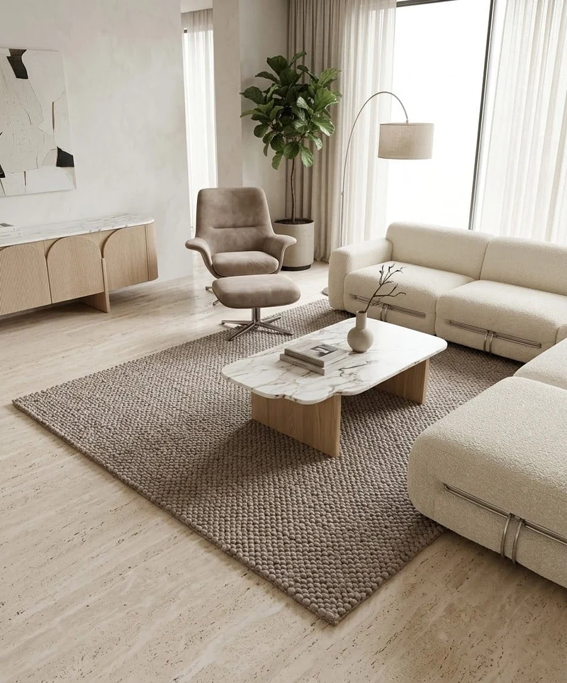 Tappeto Moderno Naive Beige