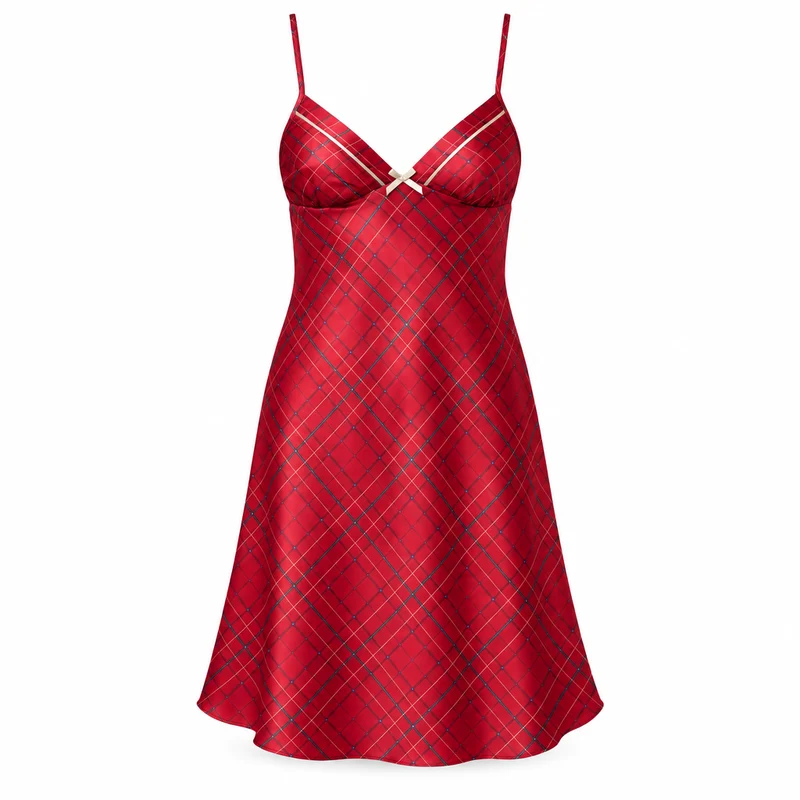 Satin-Hemdchen für Damen, Größen 8 bis 20, mit Petit-Fleur-Muster und Zierborte