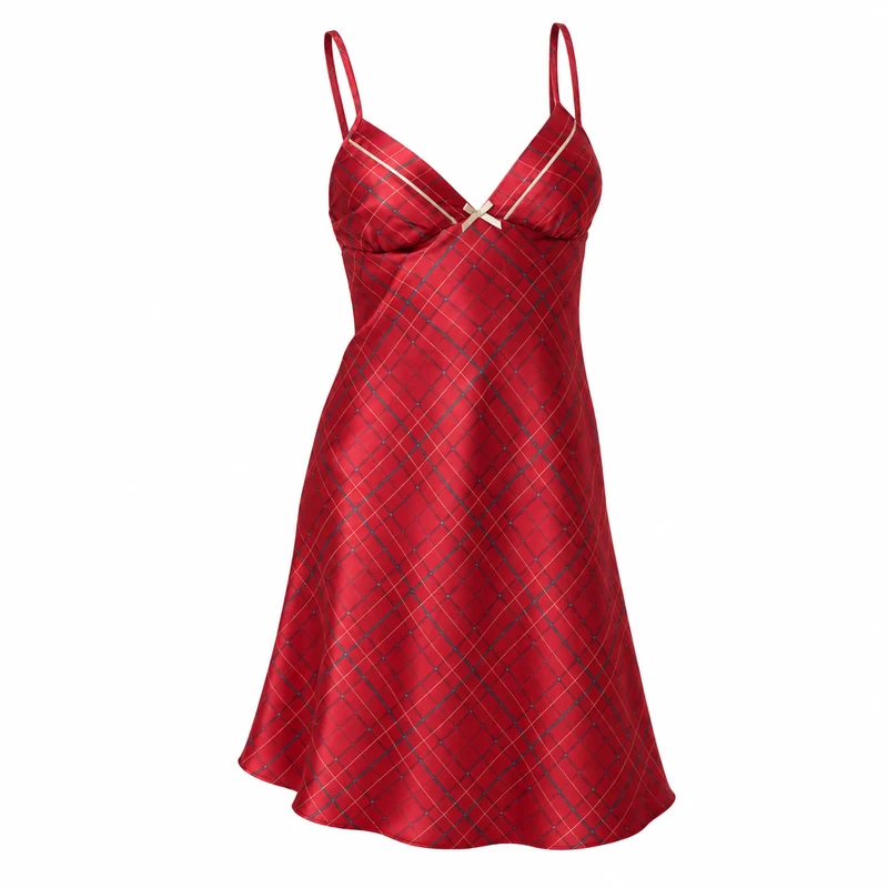 Satin-Hemdchen für Damen, Größen 8 bis 20, mit Petit-Fleur-Muster und Zierborte