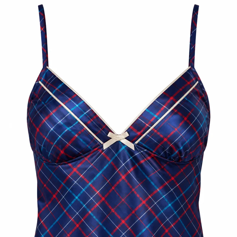 Satin-Hemdchen für Damen, Größen 8 bis 20, mit Petit-Fleur-Muster und Zierborte