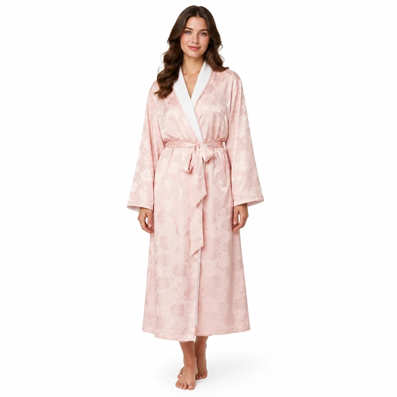 Luxuriöser Damen-Satin-Morgenmantel – Kimono-Stil für Eleganz und Komfort