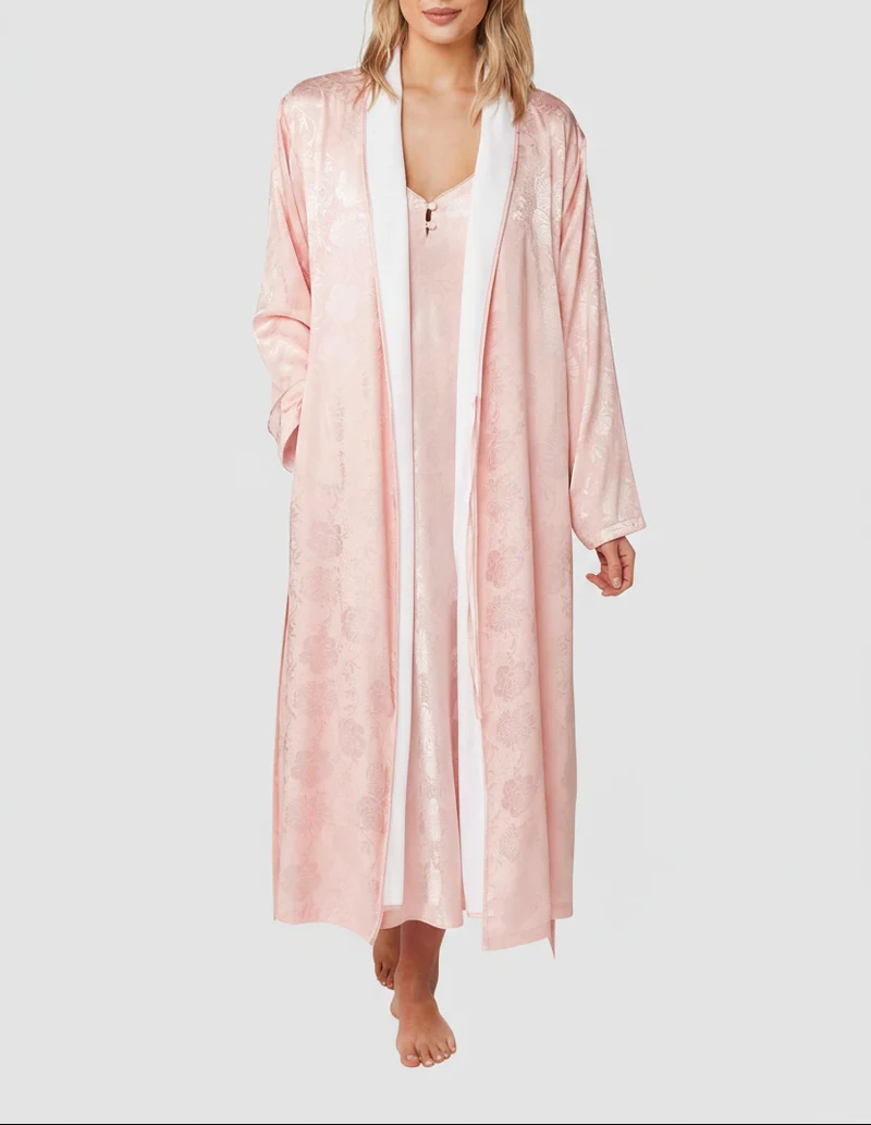 Luxuriöser Damen-Satin-Morgenmantel – Kimono-Stil für Eleganz und Komfort