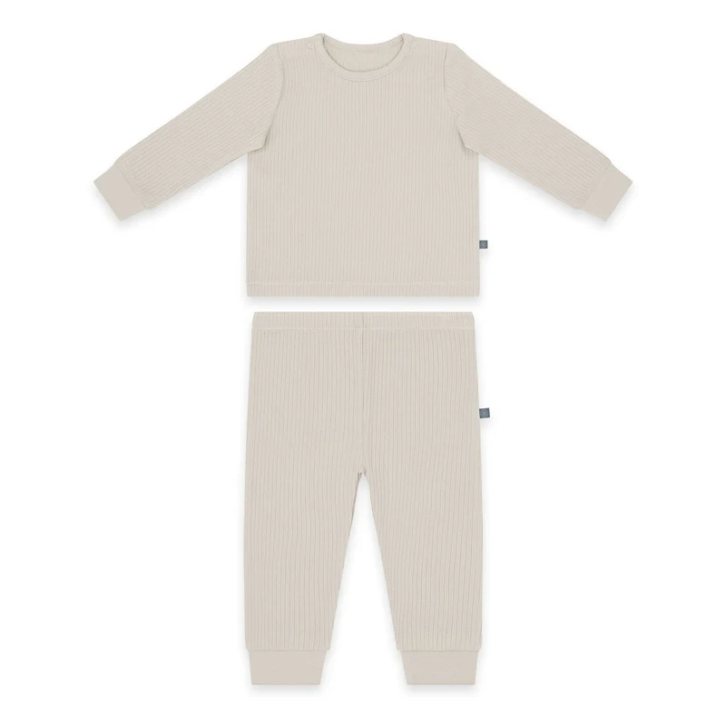 Schlafanzug lang 2-teilig | Essential Beige