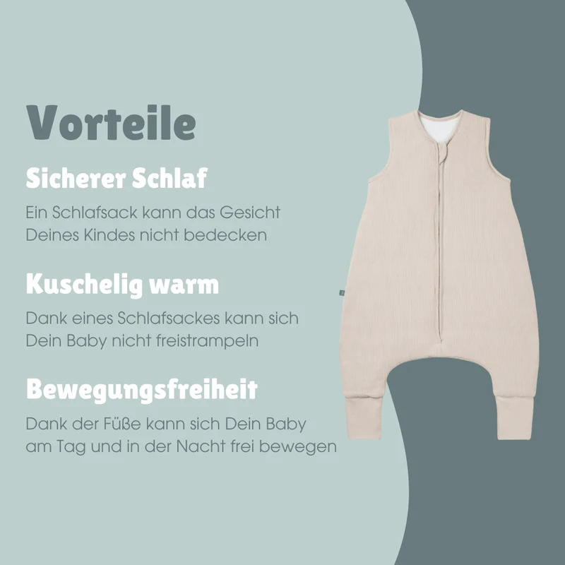 Schlafsack mit Umschlag-Fuß 2.5 TOG | Essential Beige