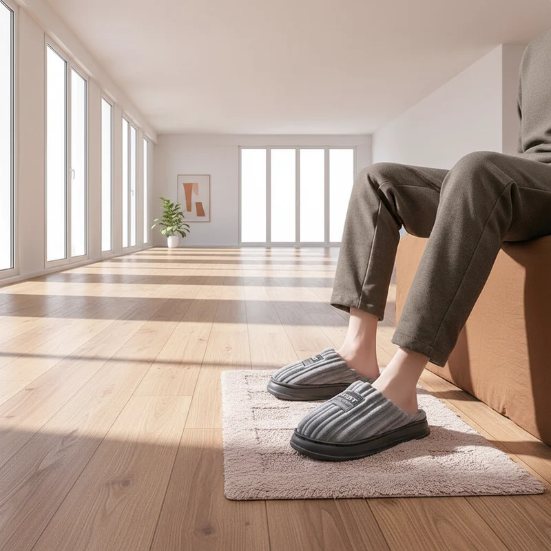 Herren-Hausschuhe aus Wildleder mit Memory-Schaum – Bequeme, kuschelige Hausschuhe