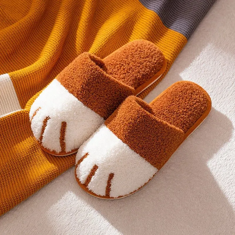 Kuschelige Katzenpfoten-Hausschuhe – Comwarm Winter-Plüsch-Designer-Hausschuhe aus Fell für Schlafzimmer und Innenbereich
