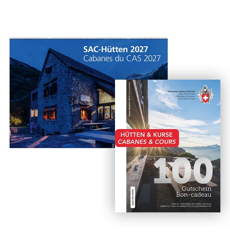 SAC-Hütten-Kombi 4: Gutschein 100 & Kalender SAC-Hütten