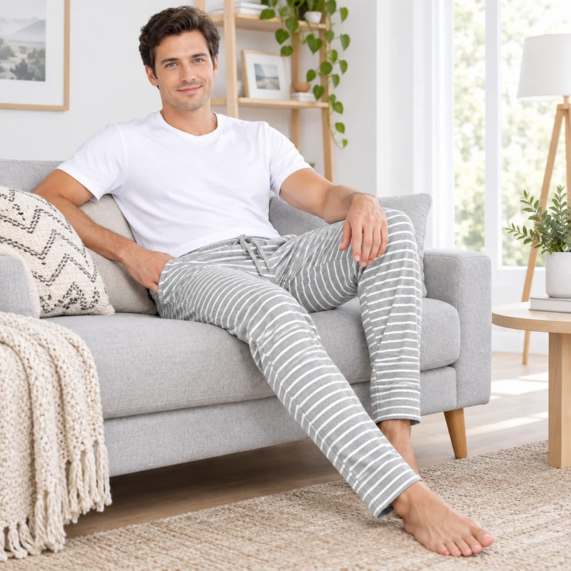 Komfort trifft Stil: Lässige Baumwoll-Schlafhose für Herren – für mühelose Entspannung
