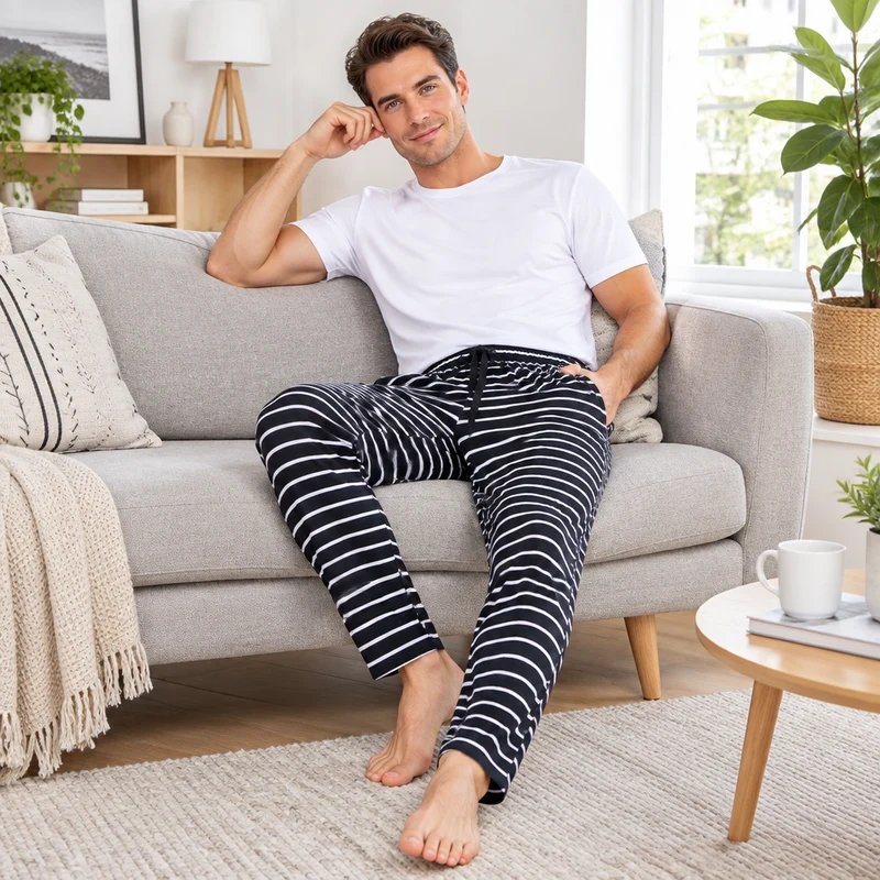 Komfort trifft Stil: Lässige Baumwoll-Schlafhose für Herren – für mühelose Entspannung