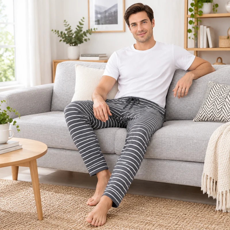 Komfort trifft Stil: Lässige Baumwoll-Schlafhose für Herren – für mühelose Entspannung
