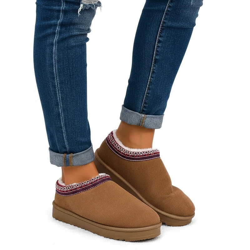 Gemütliche und schicke gewebte Schneestiefel für Damen für winterlichen Komfort
