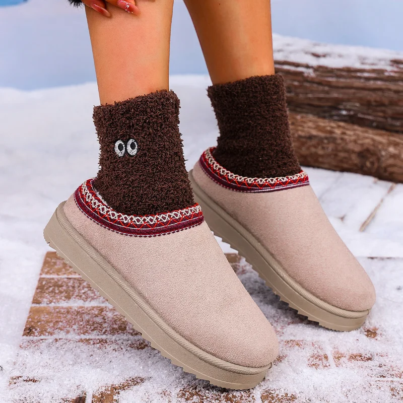 Gemütliche und schicke gewebte Schneestiefel für Damen für winterlichen Komfort