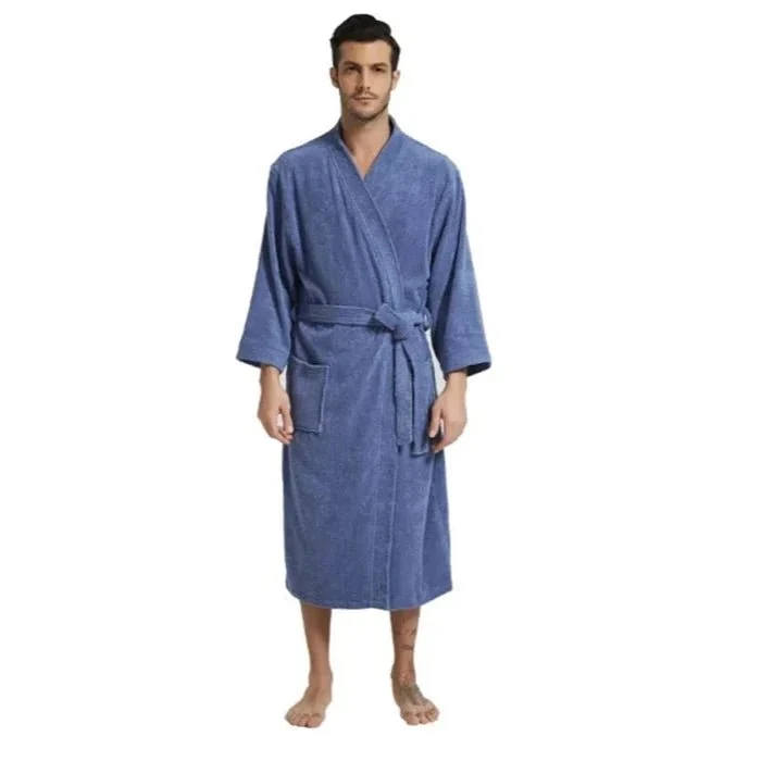 Langer Frottee-Bademantel für Herren, Kimono-Bademantel für Damen, Morgenmantel
