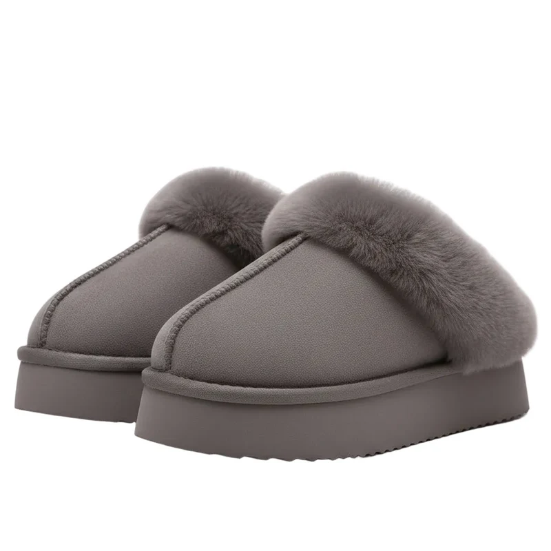 Kuschelige, flauschige Plateau-Slipper für Damen – Ultimativer Komfort und Stil für den Winter