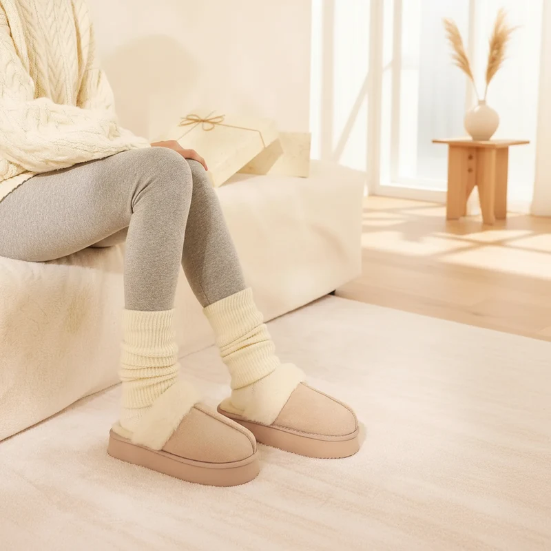 Kuschelige, flauschige Plateau-Slipper für Damen – Ultimativer Komfort und Stil für den Winter