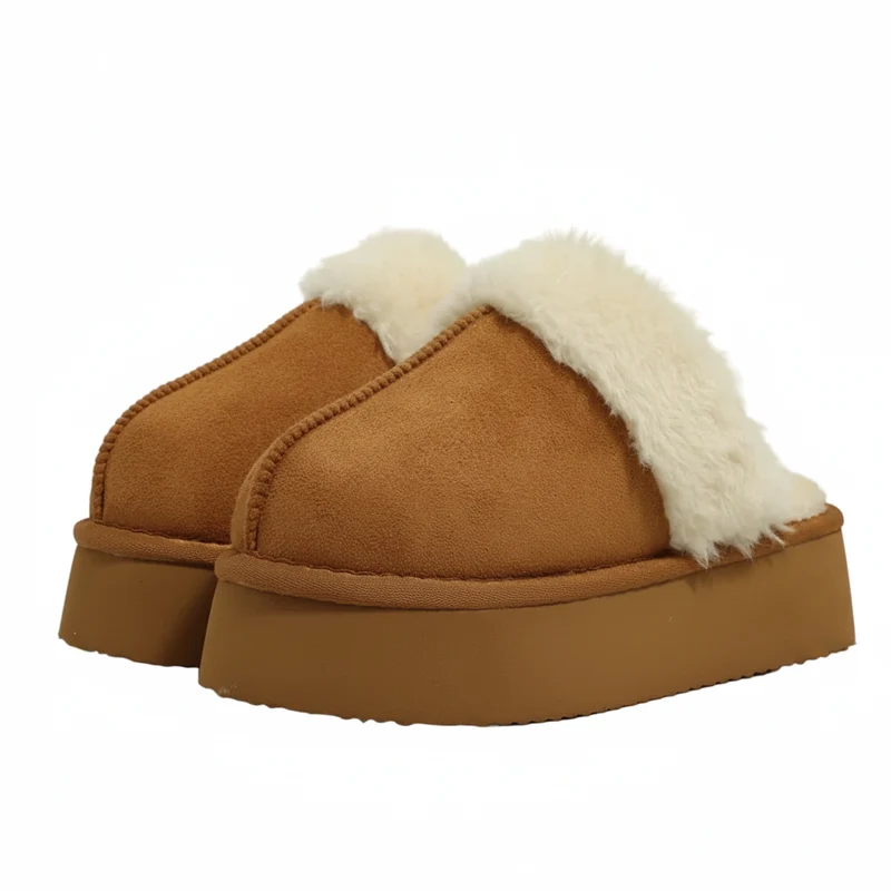 Kuschelige, flauschige Plateau-Slipper für Damen – Ultimativer Komfort und Stil für den Winter
