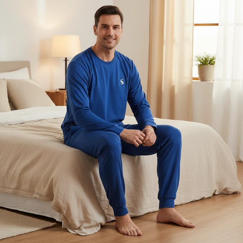 Hochwertiges Loungewear-Set für Herren aus gebürstetem Premium-Stoff – für mehr Komfort