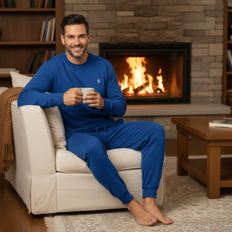 Hochwertiges Loungewear-Set für Herren aus gebürstetem Premium-Stoff – für mehr Komfort