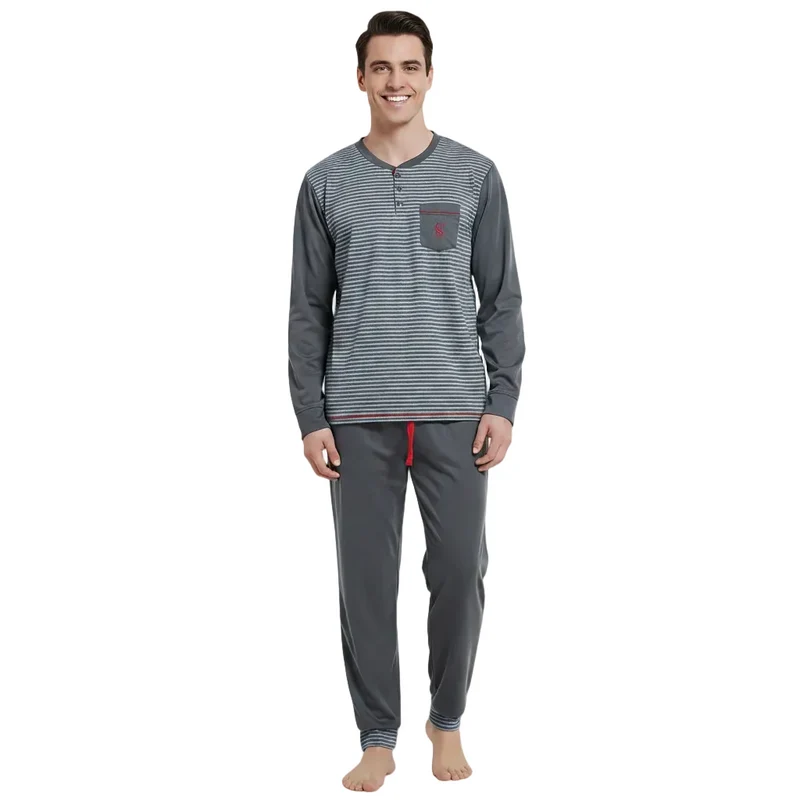 Gebürstete Pyjama-Sets für Herren – Unvergleichlicher Komfort für gemütliche Nächte