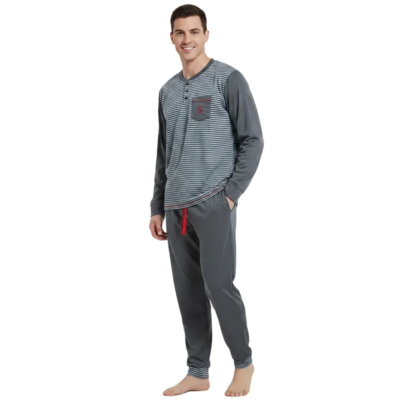 Gebürstete Pyjama-Sets für Herren – Unvergleichlicher Komfort für gemütliche Nächte