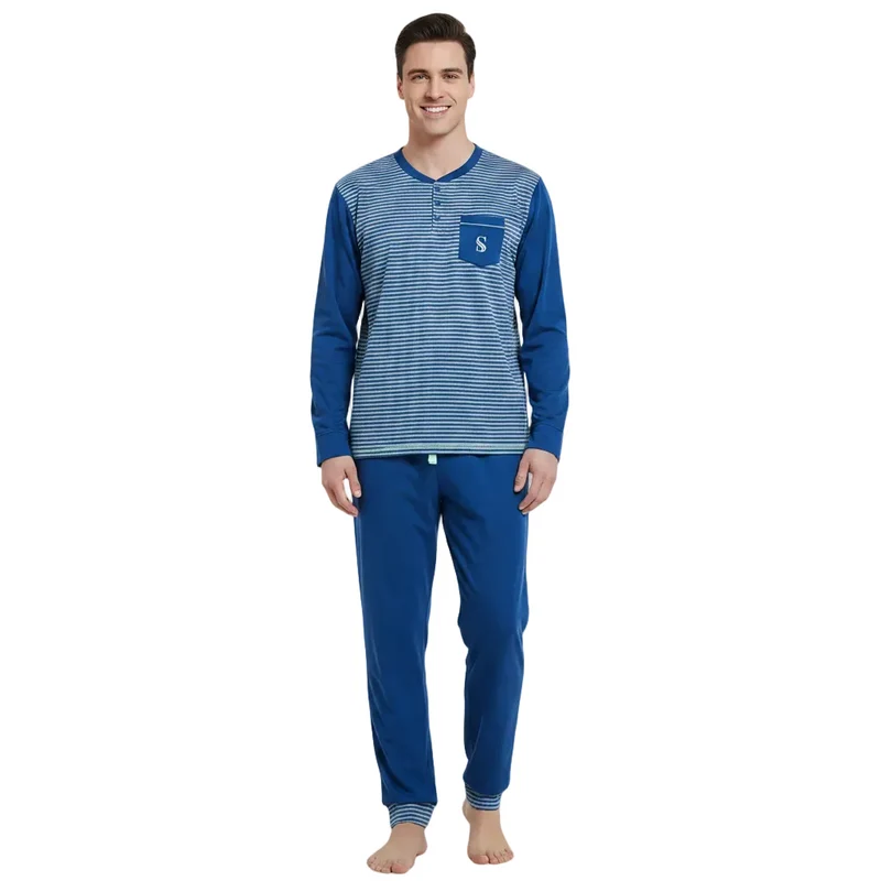 Gebürstete Pyjama-Sets für Herren – Unvergleichlicher Komfort für gemütliche Nächte