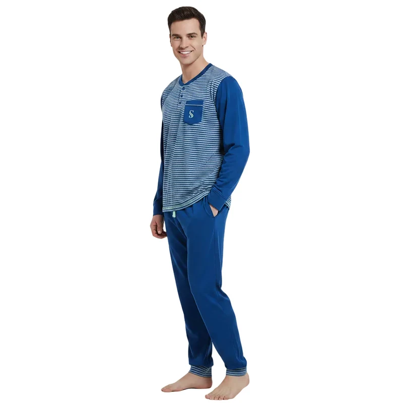 Gebürstete Pyjama-Sets für Herren – Unvergleichlicher Komfort für gemütliche Nächte