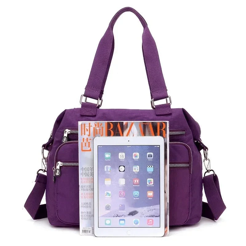 Wasserdichte Nylon-Schultertasche für Damen - Große Handtasche/Umhängetasche