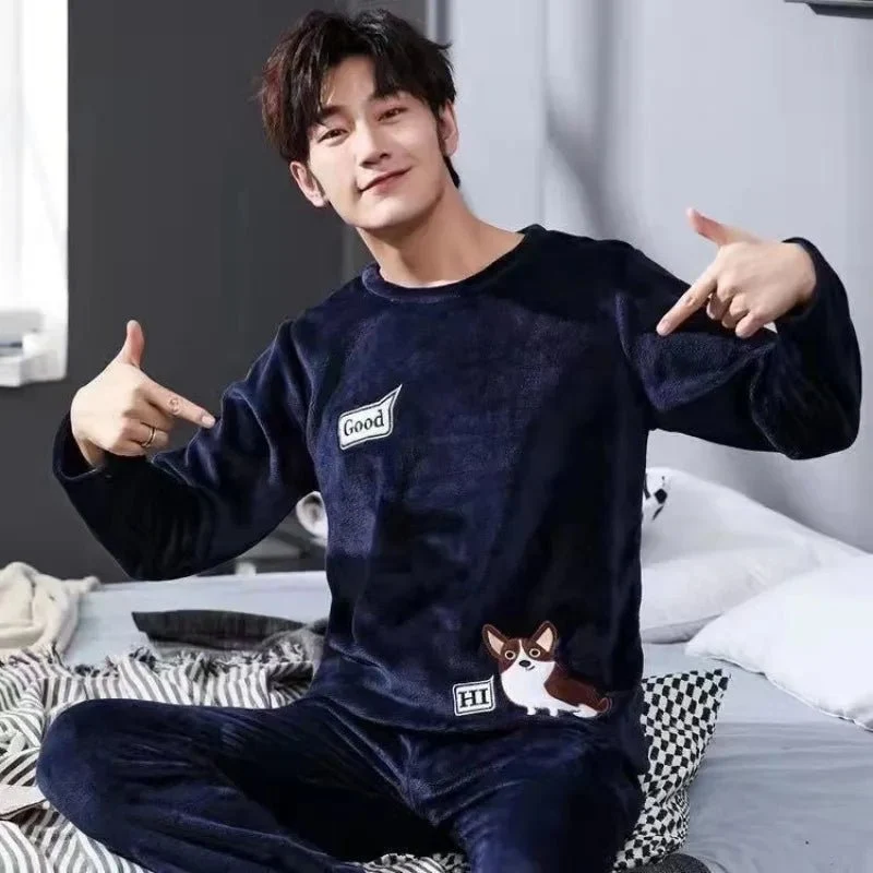 Koreanischer Flanellpyjama – Gemütliche Herren-Loungewear für ultimativen Komfort