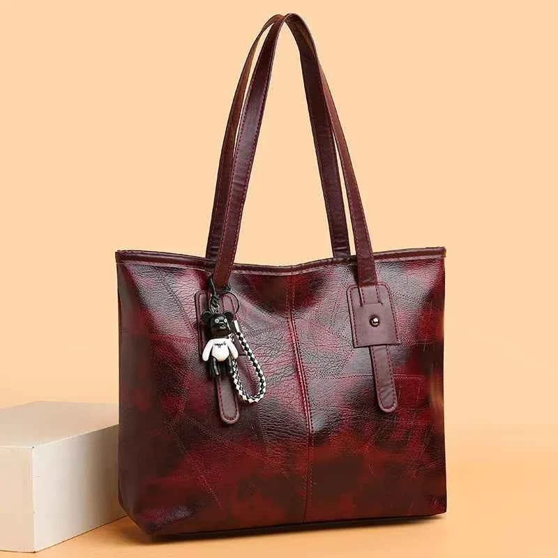 Trendige, geräumige Tragetasche für Damen – horizontale, quadratische Handtasche mit Reißverschluss, die über der Schulter getragen werden kann.