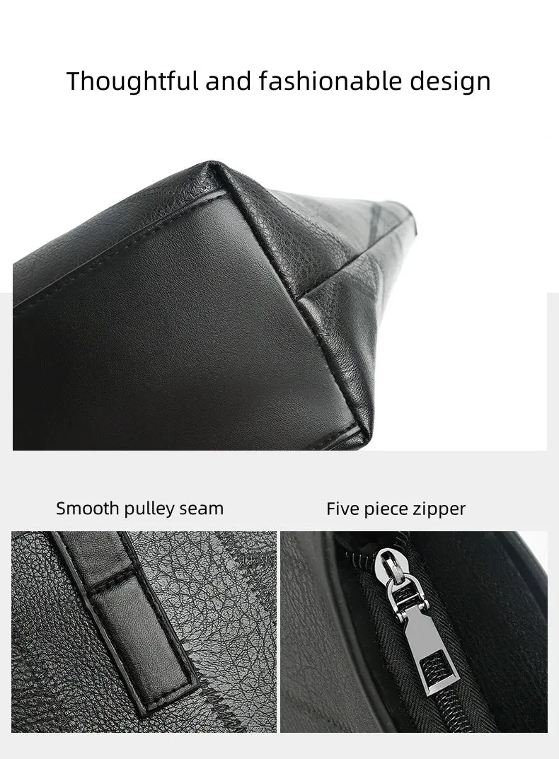 Trendige, geräumige Tragetasche für Damen – horizontale, quadratische Handtasche mit Reißverschluss, die über der Schulter getragen werden kann.