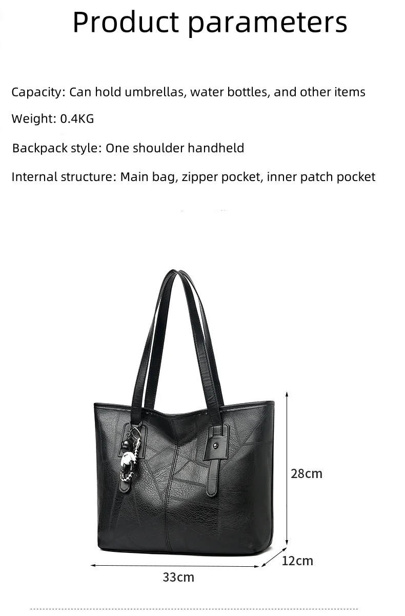 Trendige, geräumige Tragetasche für Damen – horizontale, quadratische Handtasche mit Reißverschluss, die über der Schulter getragen werden kann.