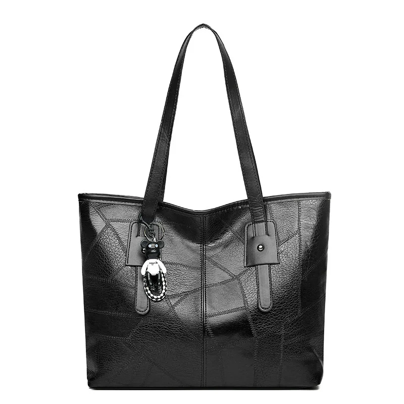 Trendige, geräumige Tragetasche für Damen – horizontale, quadratische Handtasche mit Reißverschluss, die über der Schulter getragen werden kann.