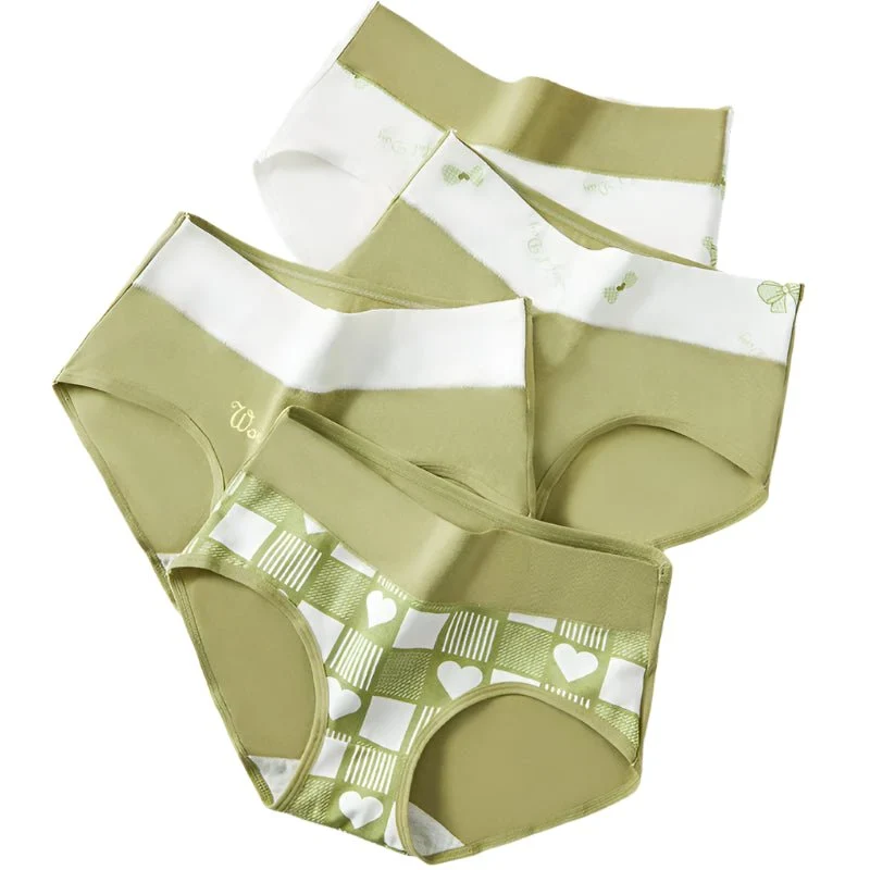 4er-Pack Damen-Unterwäsche mit hohem Bund, Größen M-5XL - Atmungsaktive Baumwollslips
