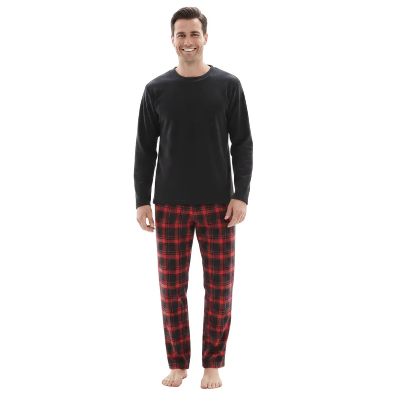 Herren-Loungewear-Set aus Thermofleece – Ultimativer Komfort mit kuscheliger karierter Baumwollhose