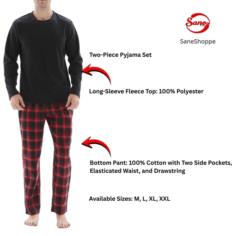 Herren-Loungewear-Set aus Thermofleece – Ultimativer Komfort mit kuscheliger karierter Baumwollhose