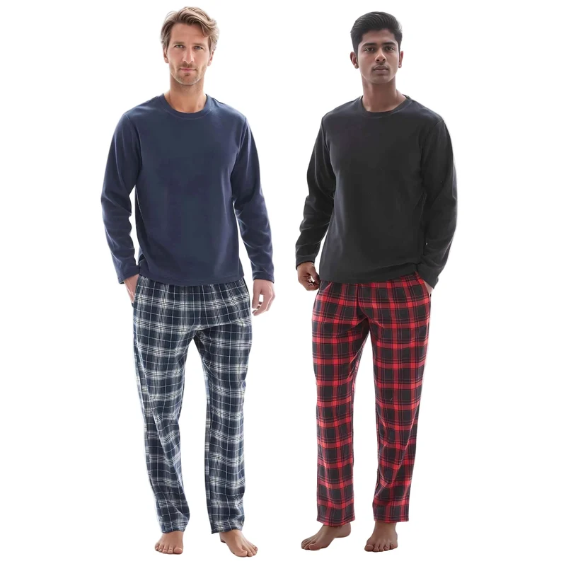 Herren-Loungewear-Set aus Thermofleece – Ultimativer Komfort mit kuscheliger karierter Baumwollhose