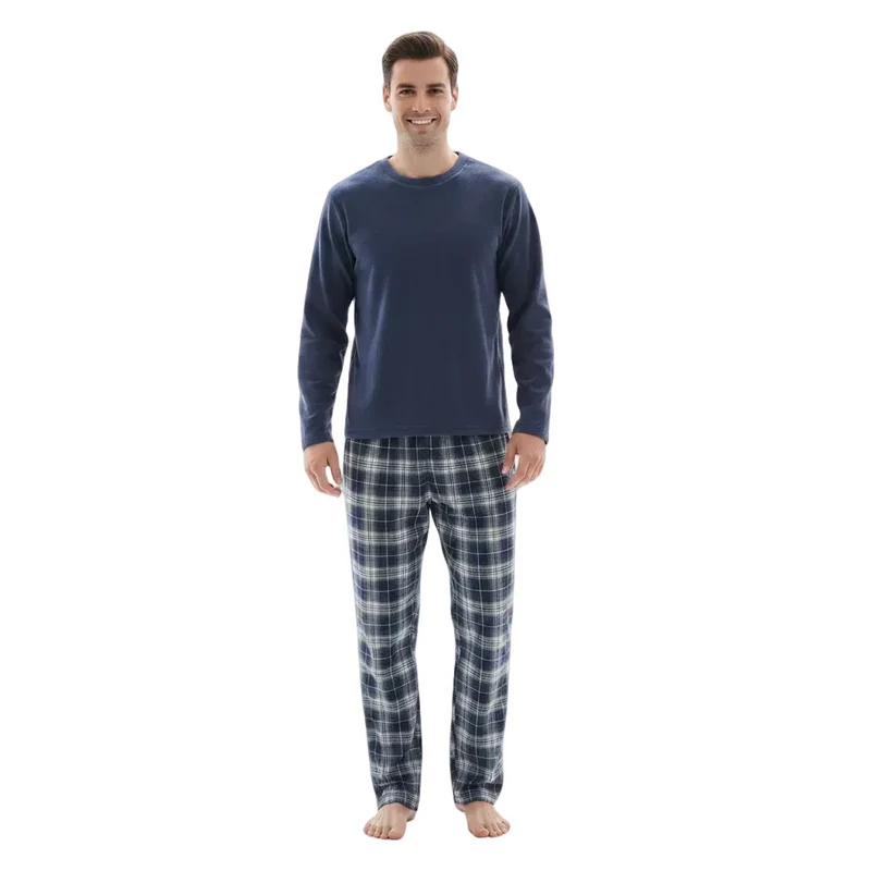 Thermopyjama-Set für Herren: Kuschelig warm dank weicher Baumwollhose (Größen M-XXL)