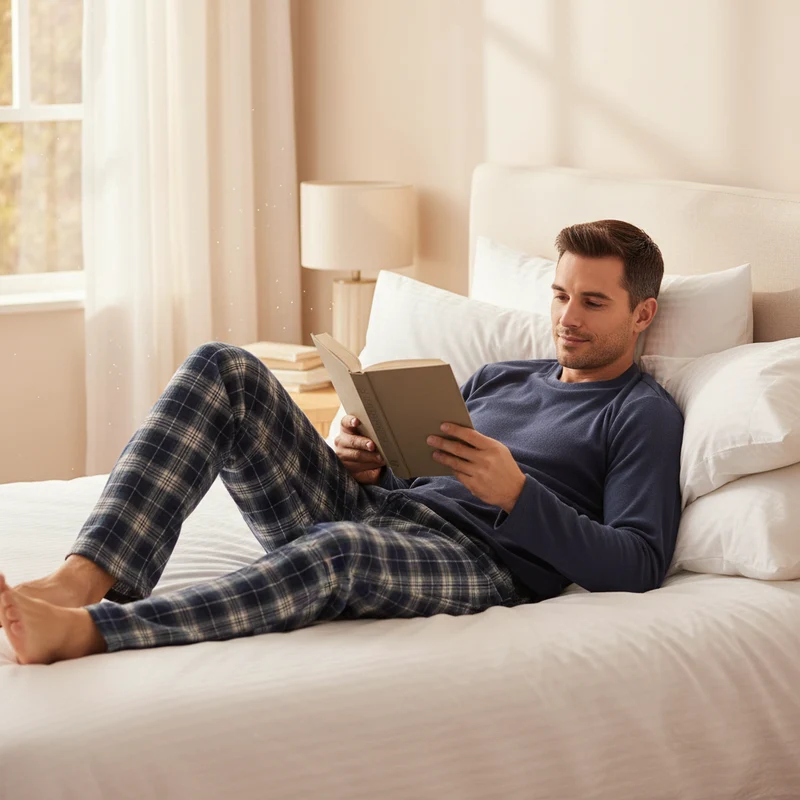 Thermopyjama-Set für Herren: Kuschelig warm dank weicher Baumwollhose (Größen M-XXL)