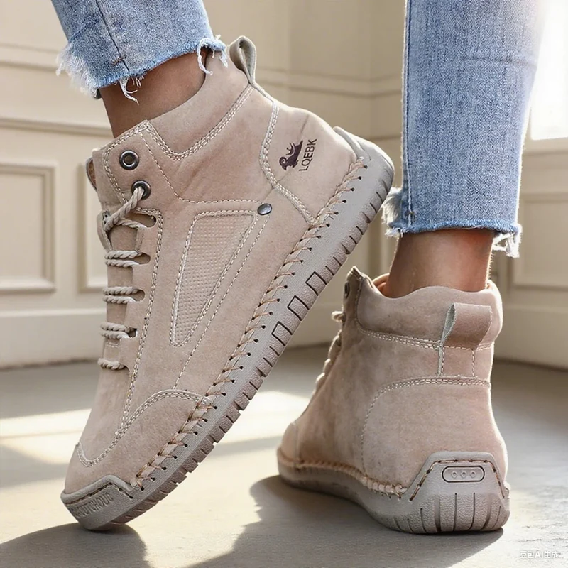 Neue handgefertigte Damenschuhe aus Leder – Lässige Slipper, atmungsaktive Ballerinas, modische Mokassins, auch in großen Größen erhältlich