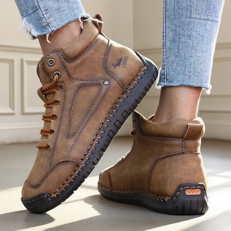 Neue handgefertigte Damenschuhe aus Leder – Lässige Slipper, atmungsaktive Ballerinas, modische Mokassins, auch in großen Größen erhältlich